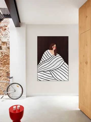 The Woman With Black and White Stripes