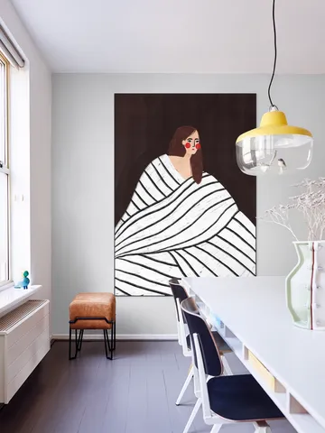 The Woman With Black and White Stripes