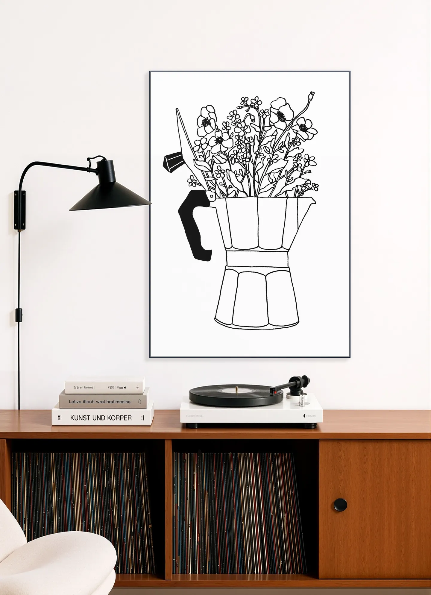 Moka Flowers Black & White