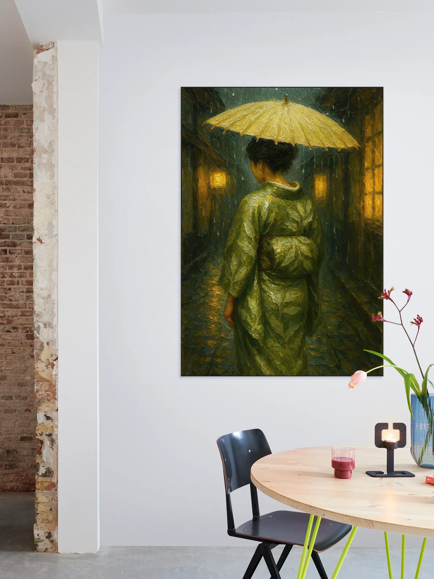 Geisha with a Parasol in the Evening Light