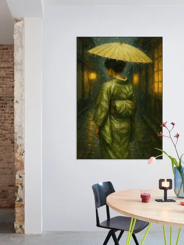 Geisha with a Parasol in the Evening Light
