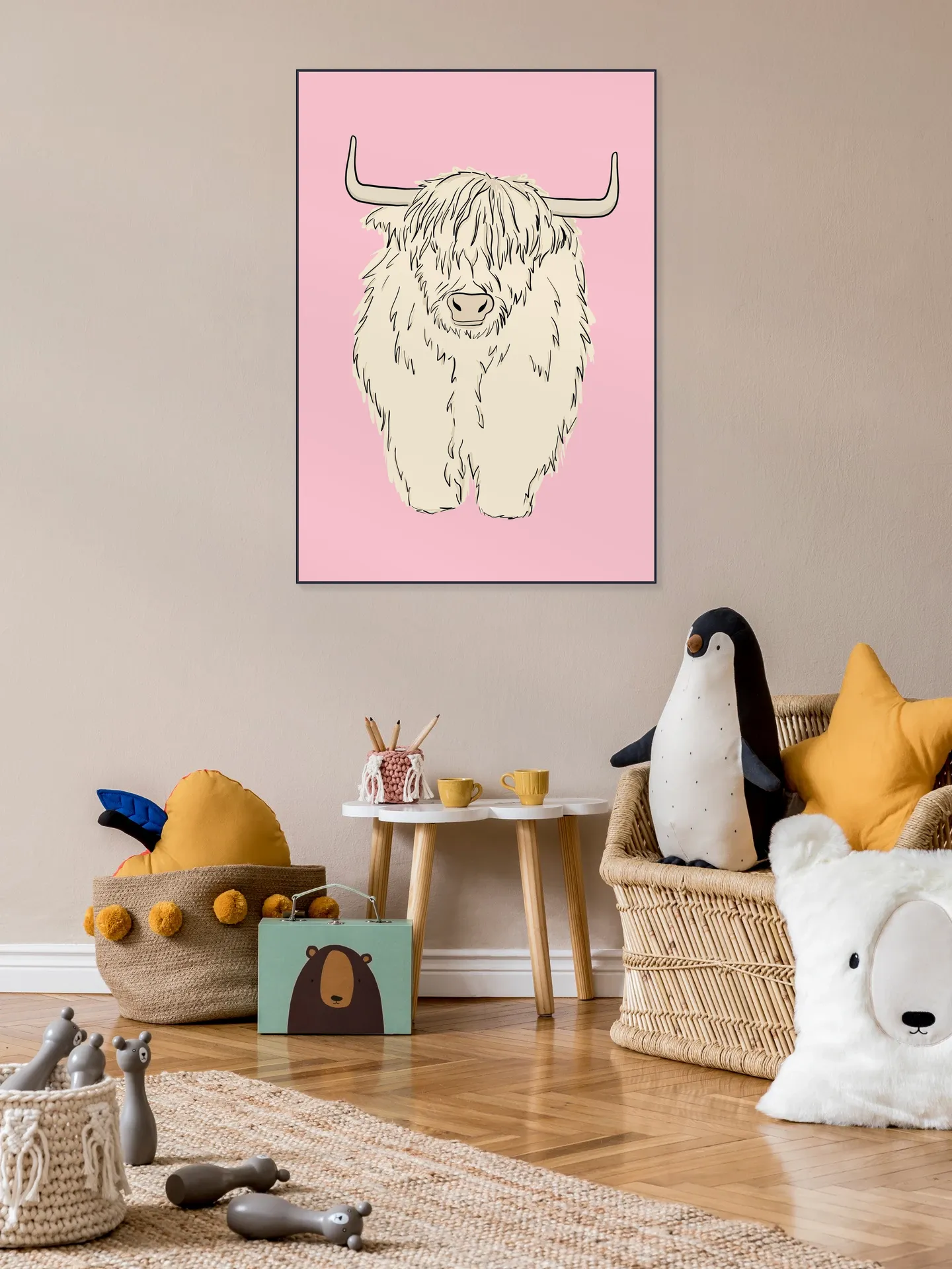 Pink Highland Cow