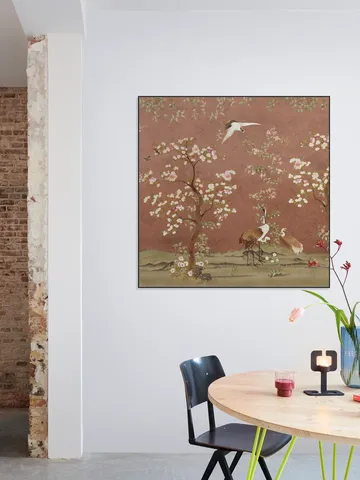 Chinoiserie Birds And Blossom Trees Terracotta