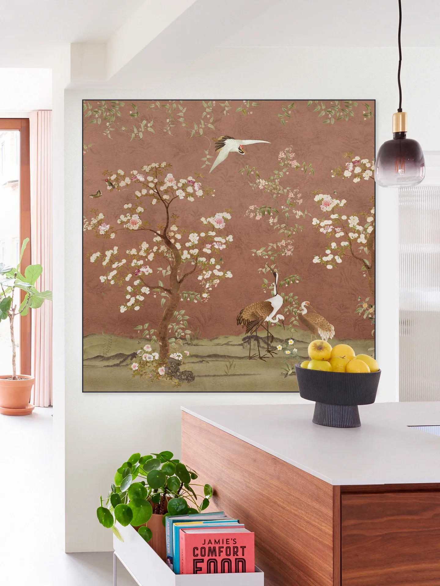 Chinoiserie Birds And Blossom Trees Terracotta