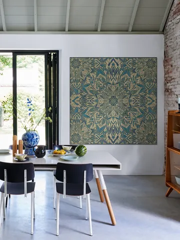 Art Deco Mandala Teal Gold