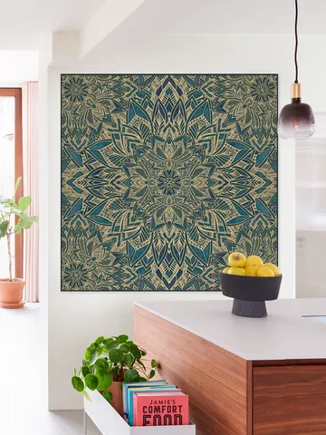 Art Deco Mandala Teal Gold