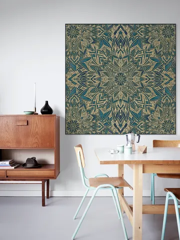 Art Deco Mandala Teal Gold