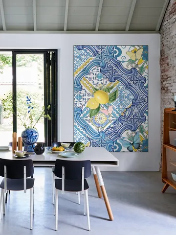 Mediterranean tiles and lemons blue I