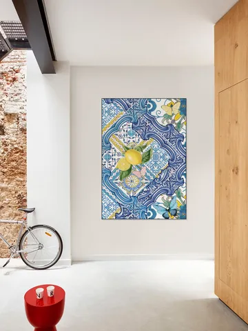 Mediterranean tiles and lemons blue I