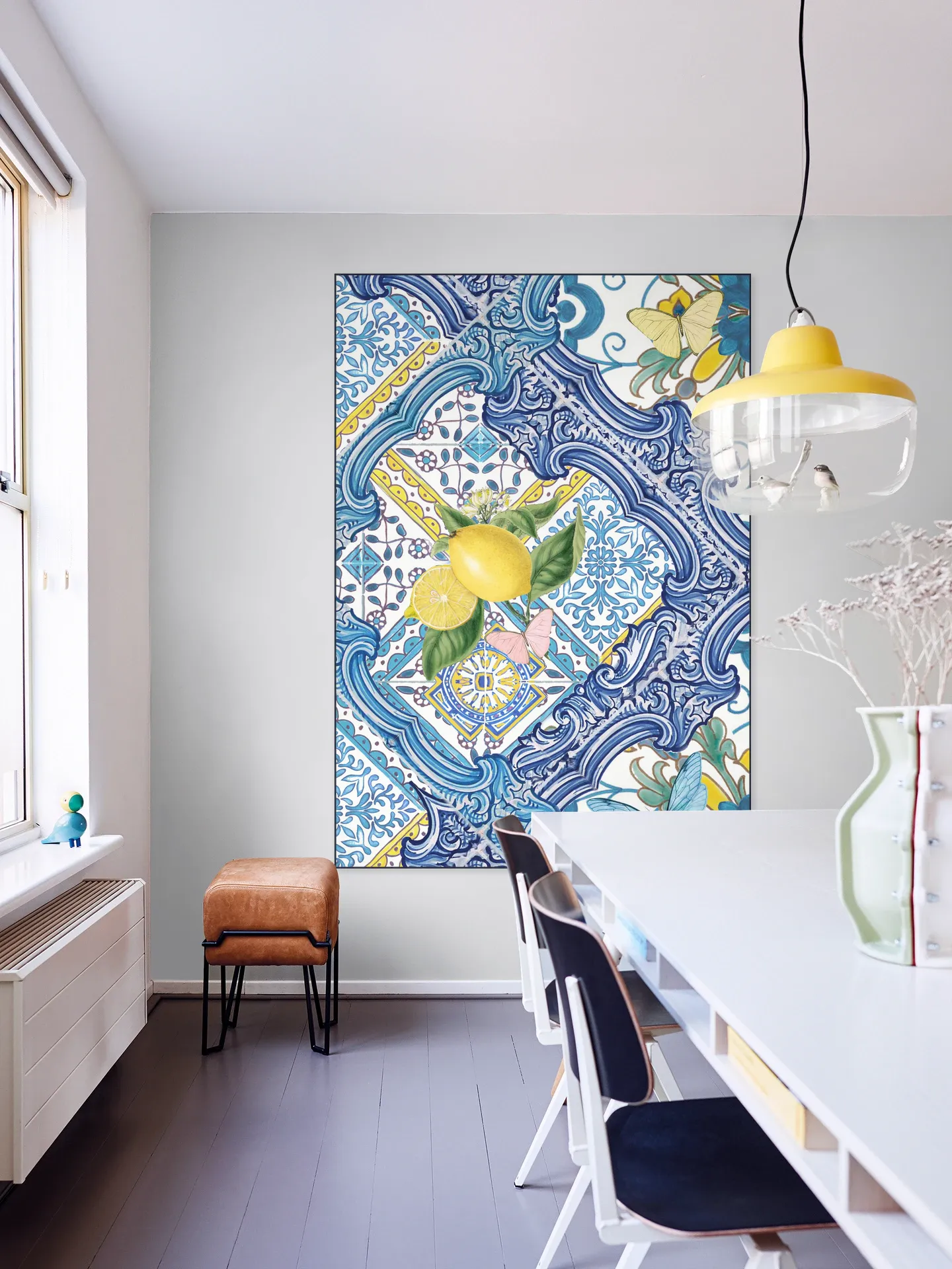 Mediterranean tiles and lemons blue I