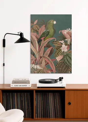 Green Parrot and Pink Jungle