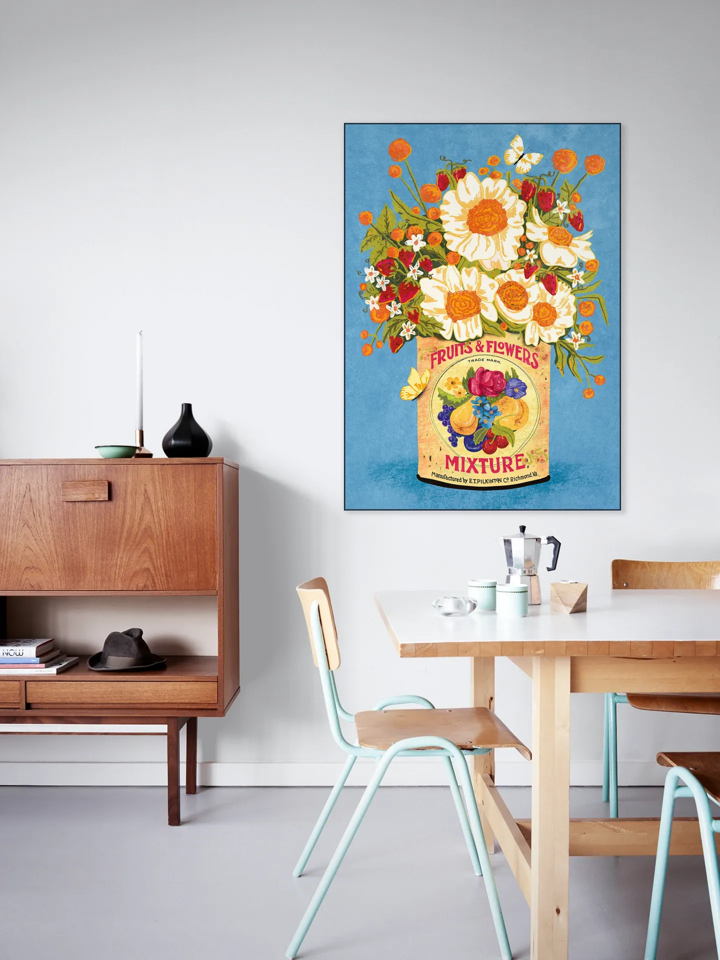 Flower in a tea can