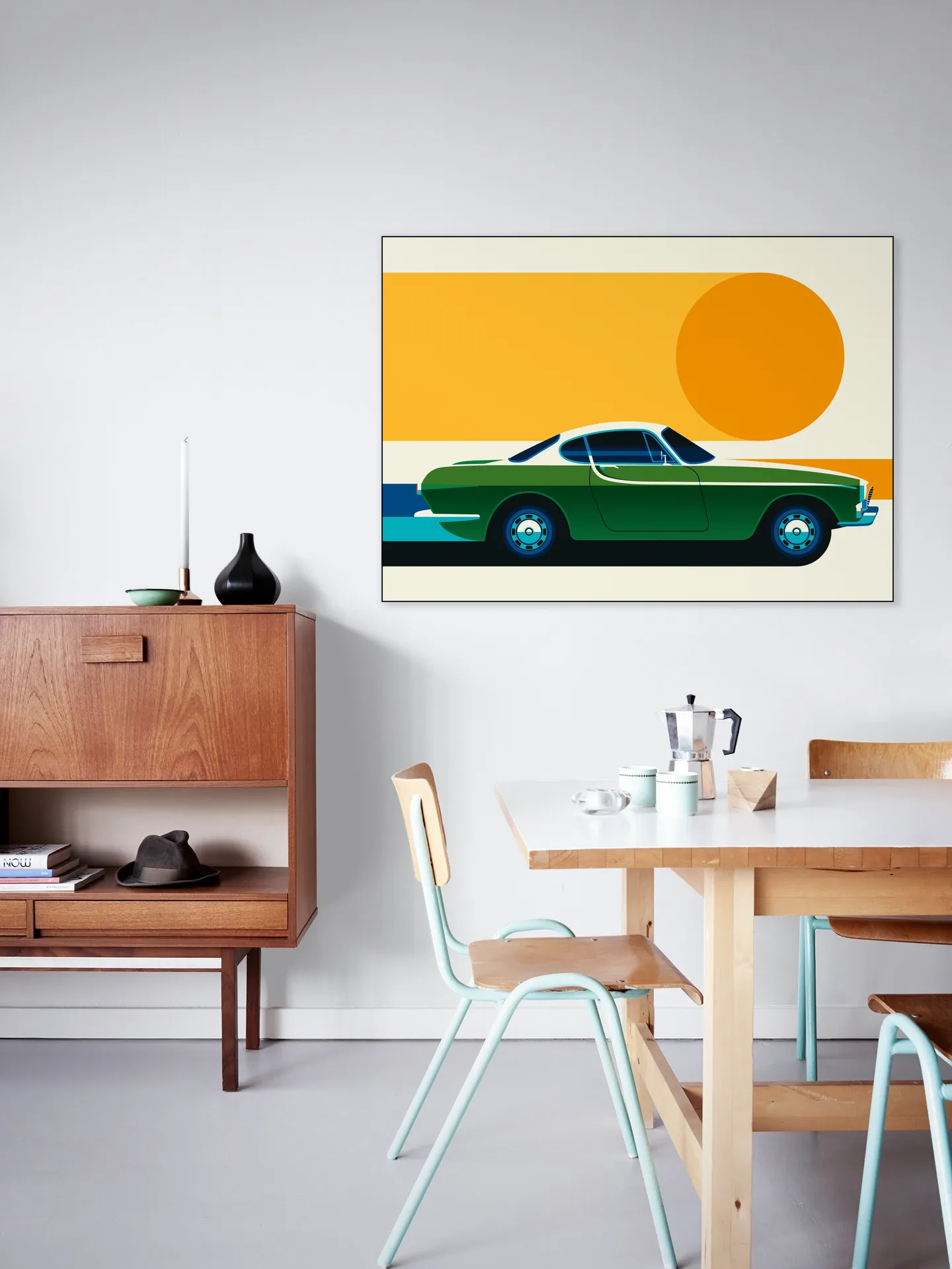 Green Vintage Sports Car Side