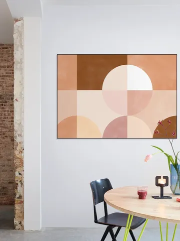 Geometric Circles and Squares in Earthy Tones