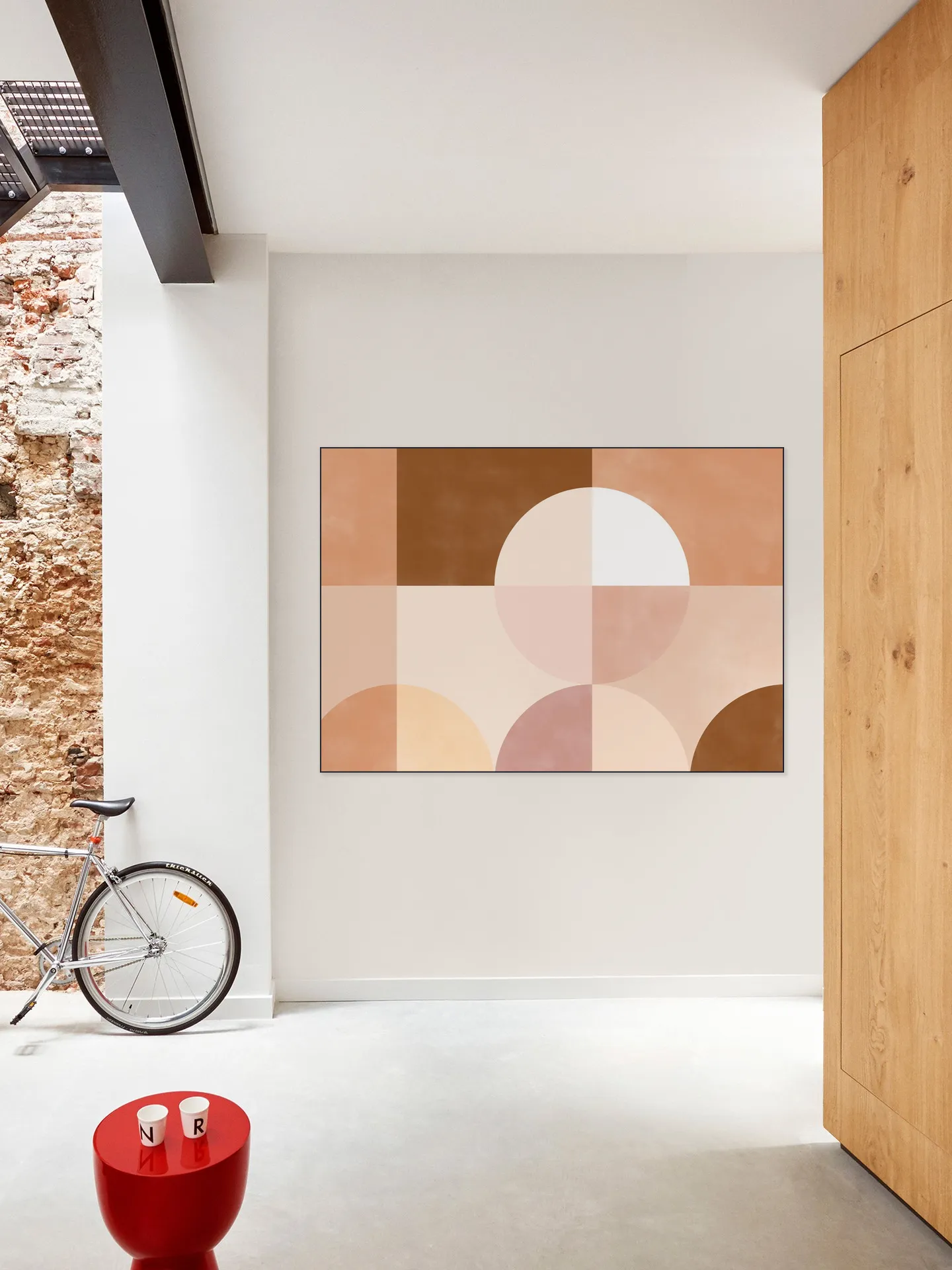 Geometric Circles and Squares in Earthy Tones