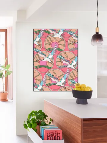 Crane Bird Pattern Pink