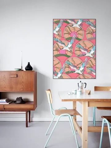 Crane Bird Pattern Pink