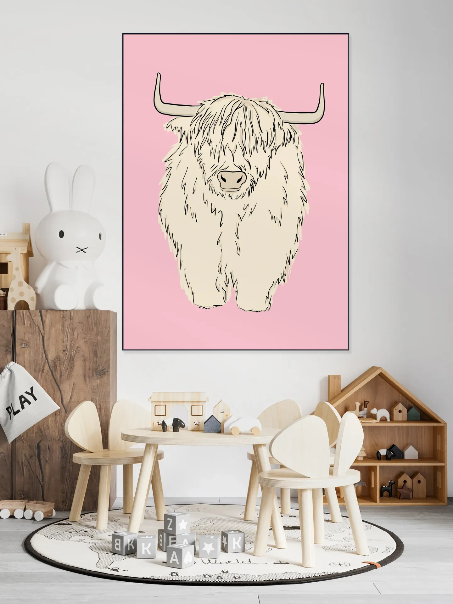 Pink Highland Cow