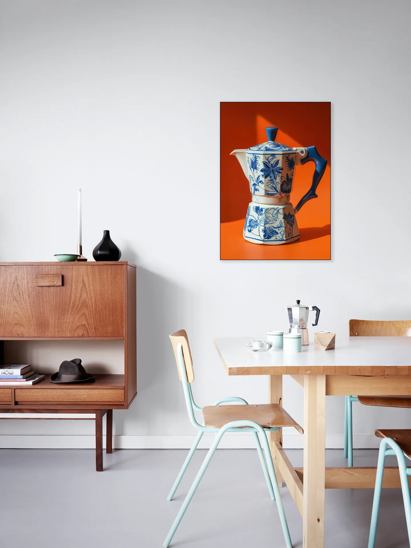 Orange Delft Blue Percolator