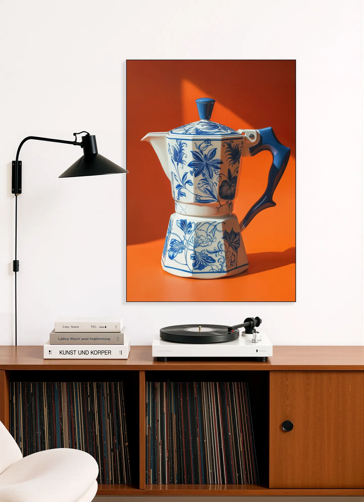 Orange Delft Blue Percolator
