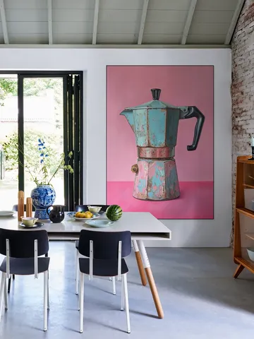 Vintage Coffee Percolator - Magenta and Turqoise