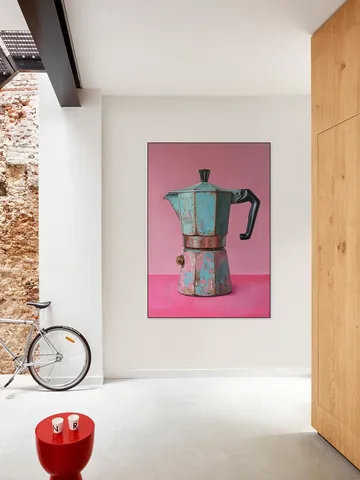 Vintage Coffee Percolator - Magenta and Turqoise