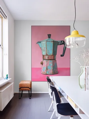 Vintage Coffee Percolator - Magenta and Turqoise