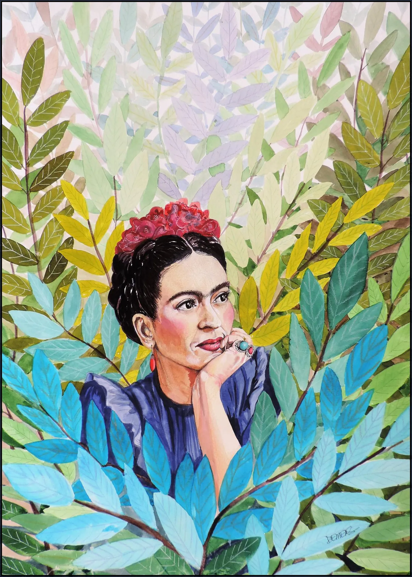 Frida in Lush Leaves