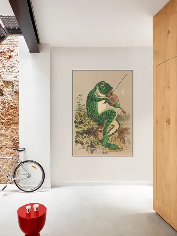 Frog playing violin