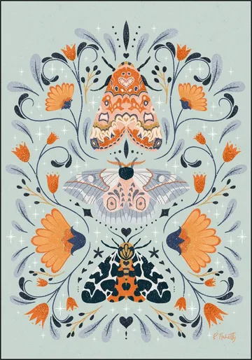 Floral Moths Mint
