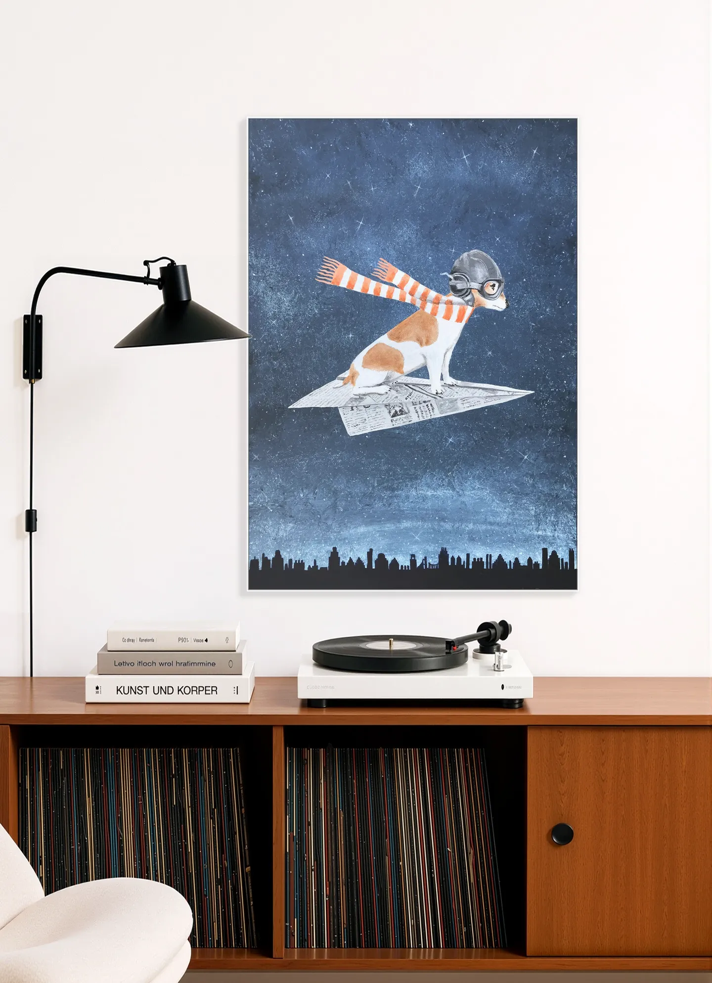 Jack Russell on paper plane
