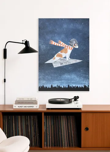 Jack Russell on paper plane