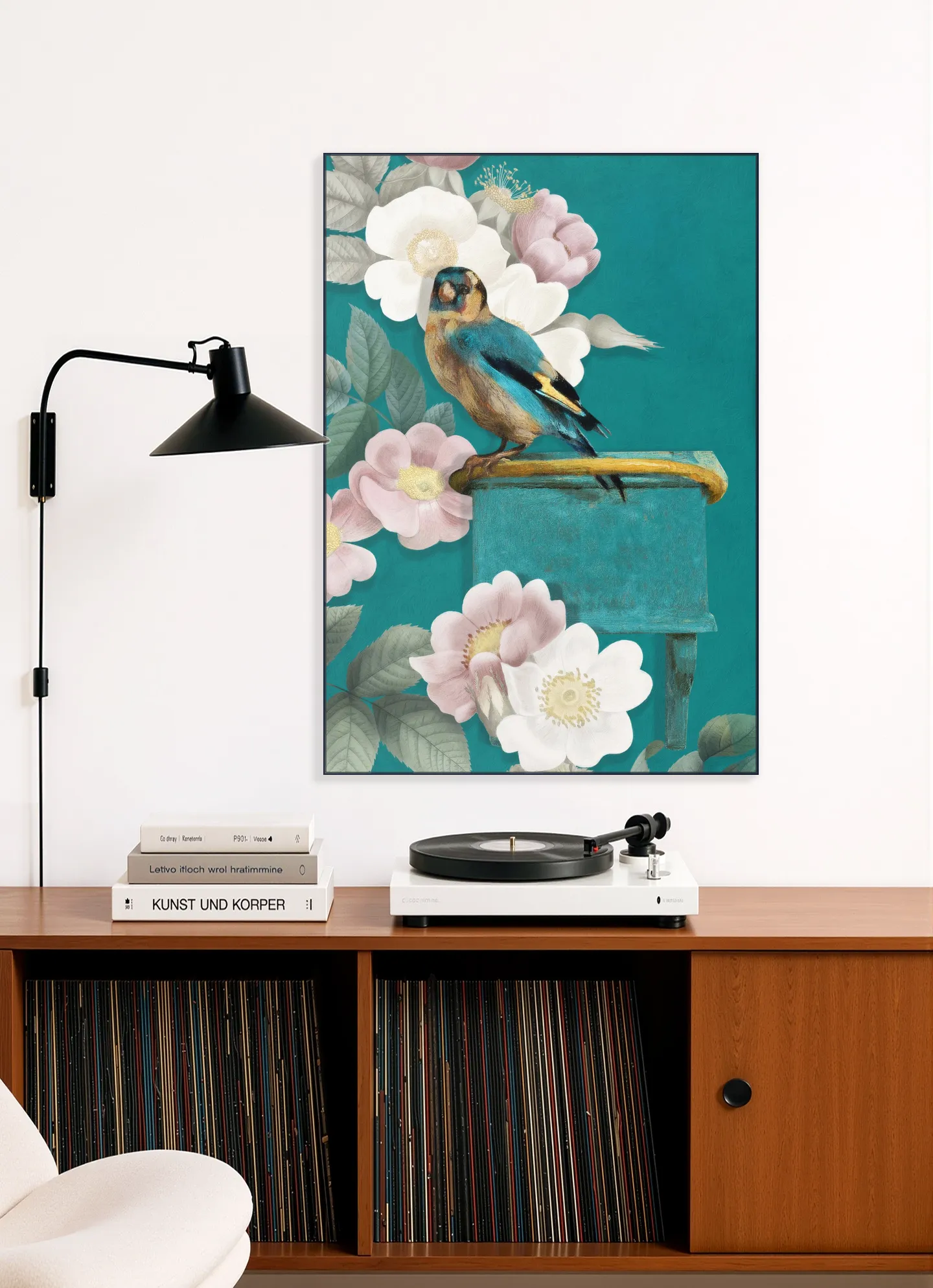A Goldfinch On Teal