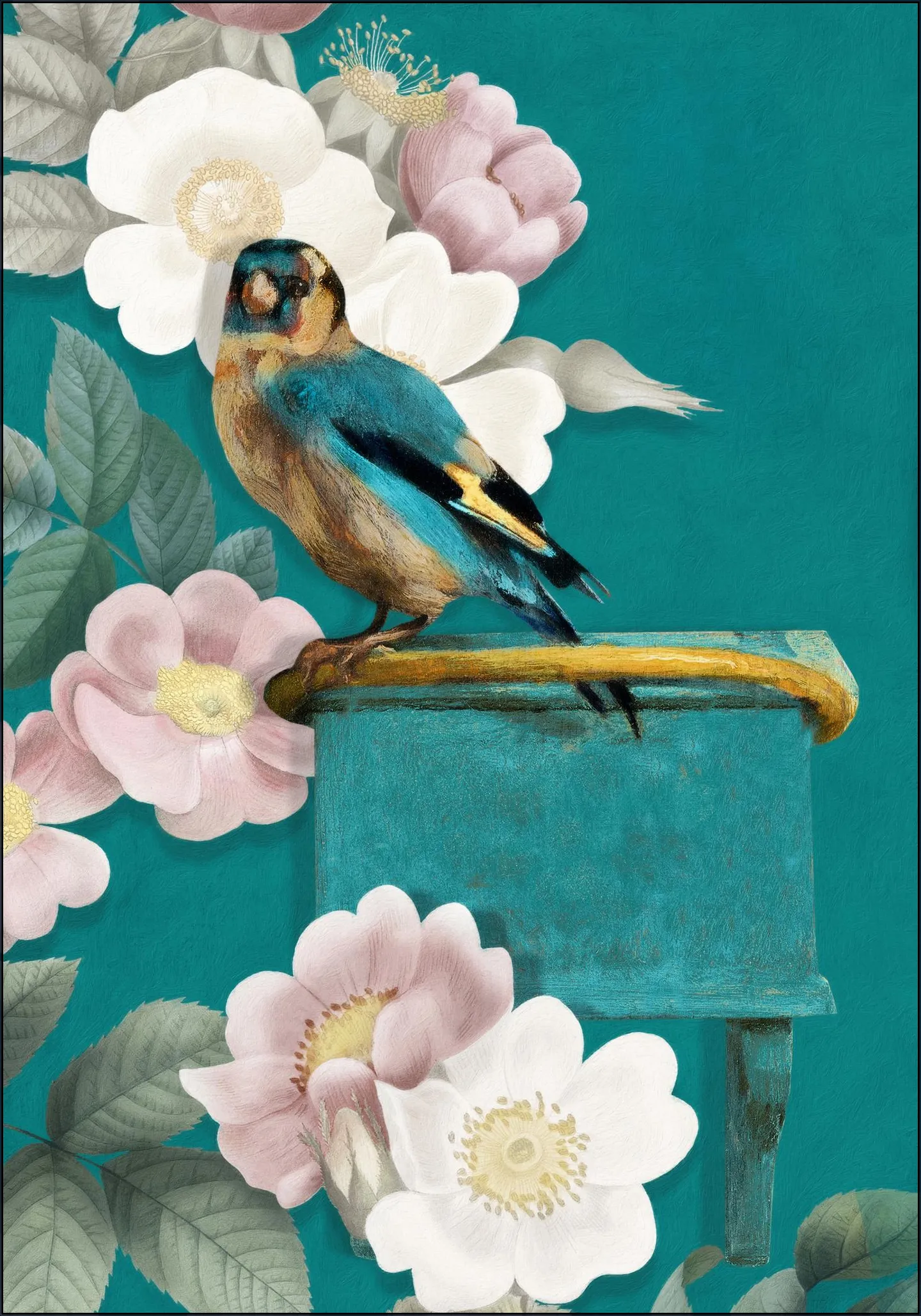 A Goldfinch On Teal