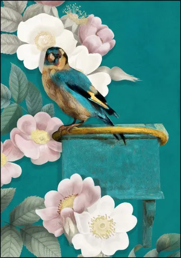 A Goldfinch On Teal