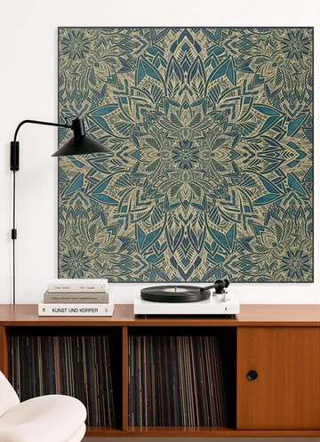 Art Deco Mandala Teal Gold