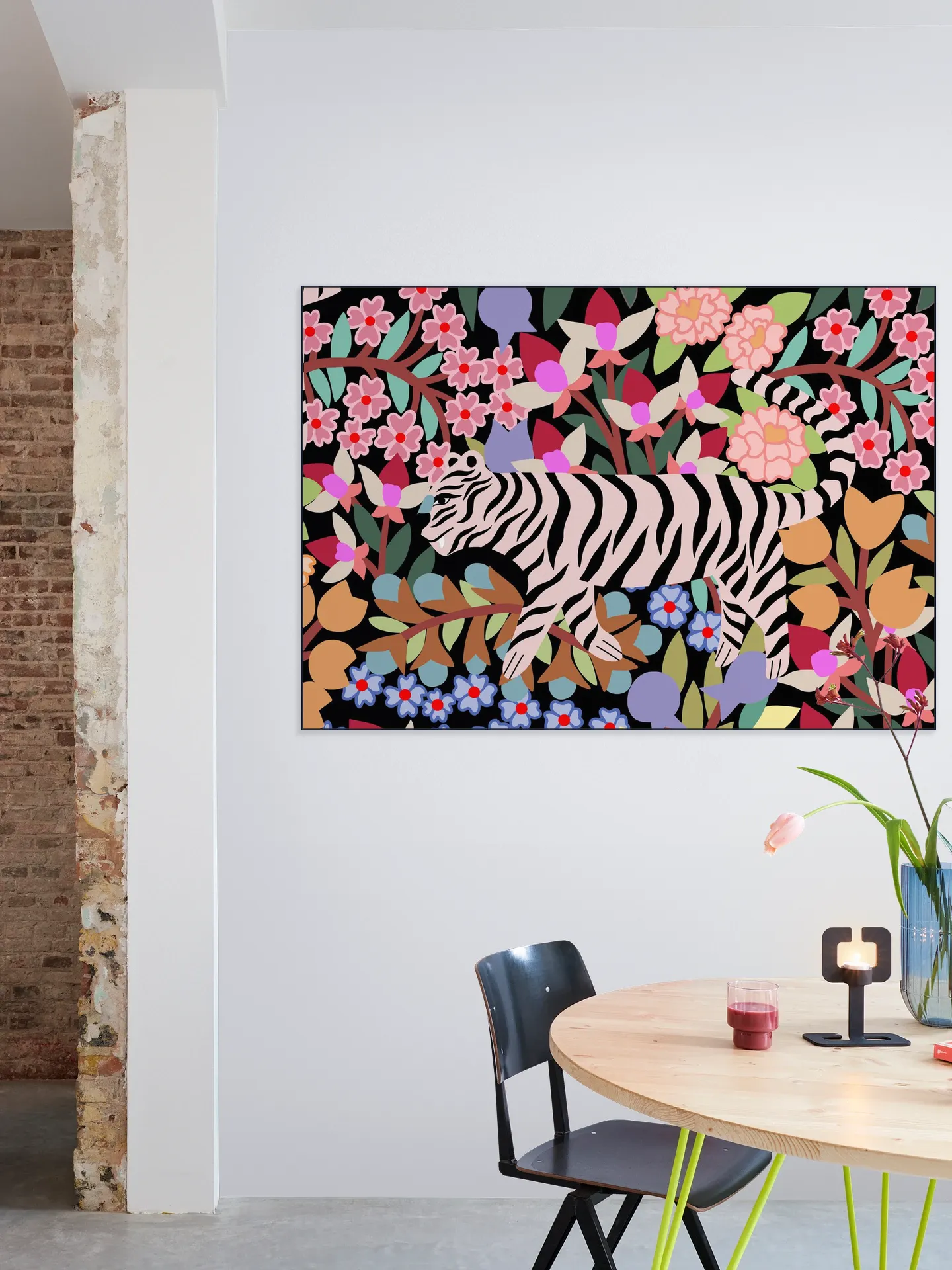 Tiger in Flowers