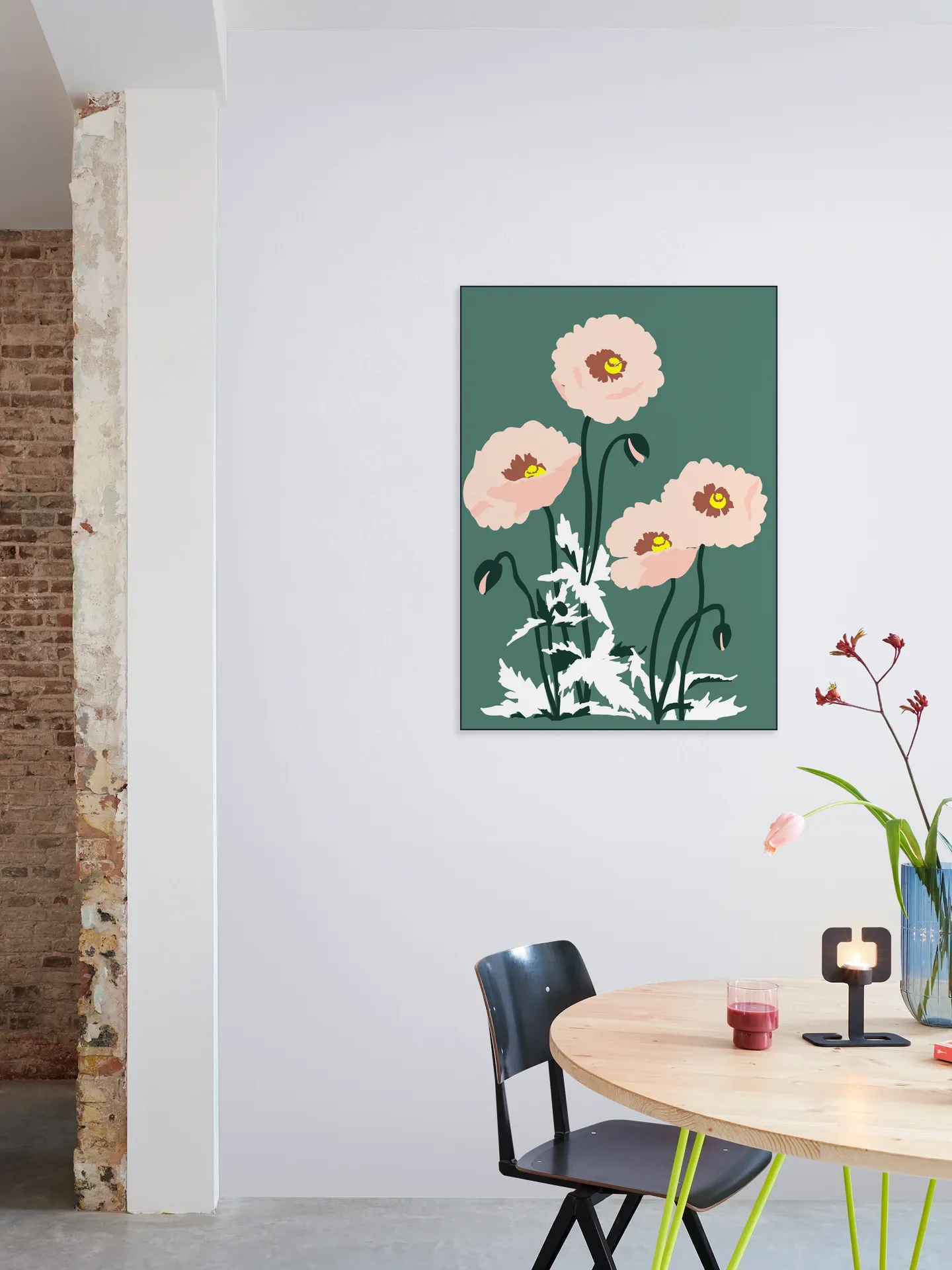 Wild Garden Poppies Green