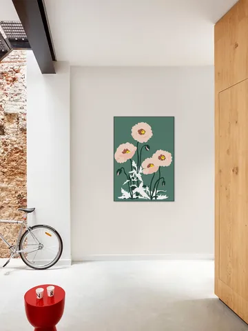 Wild Garden Poppies Green