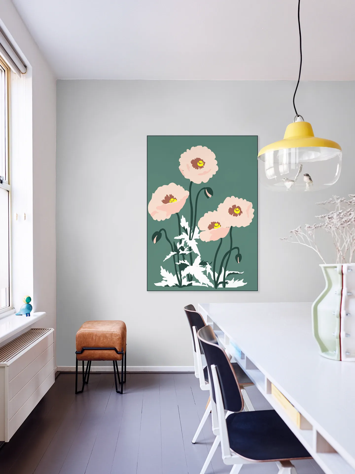 Wild Garden Poppies Green
