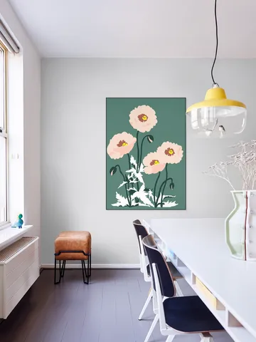 Wild Garden Poppies Green