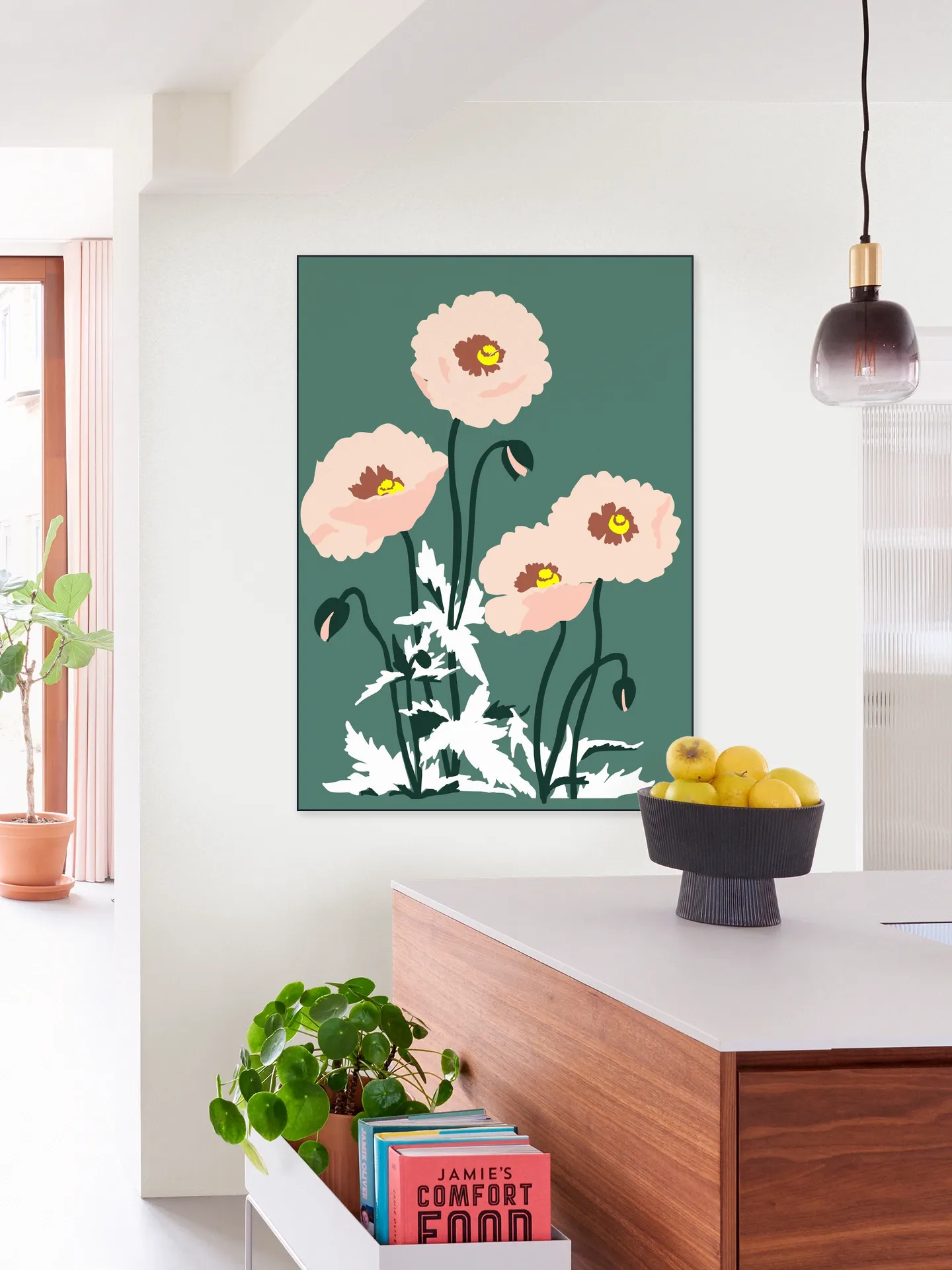 Wild Garden Poppies Green