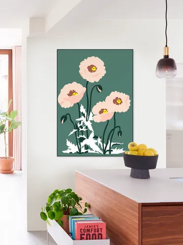 Wild Garden Poppies Green
