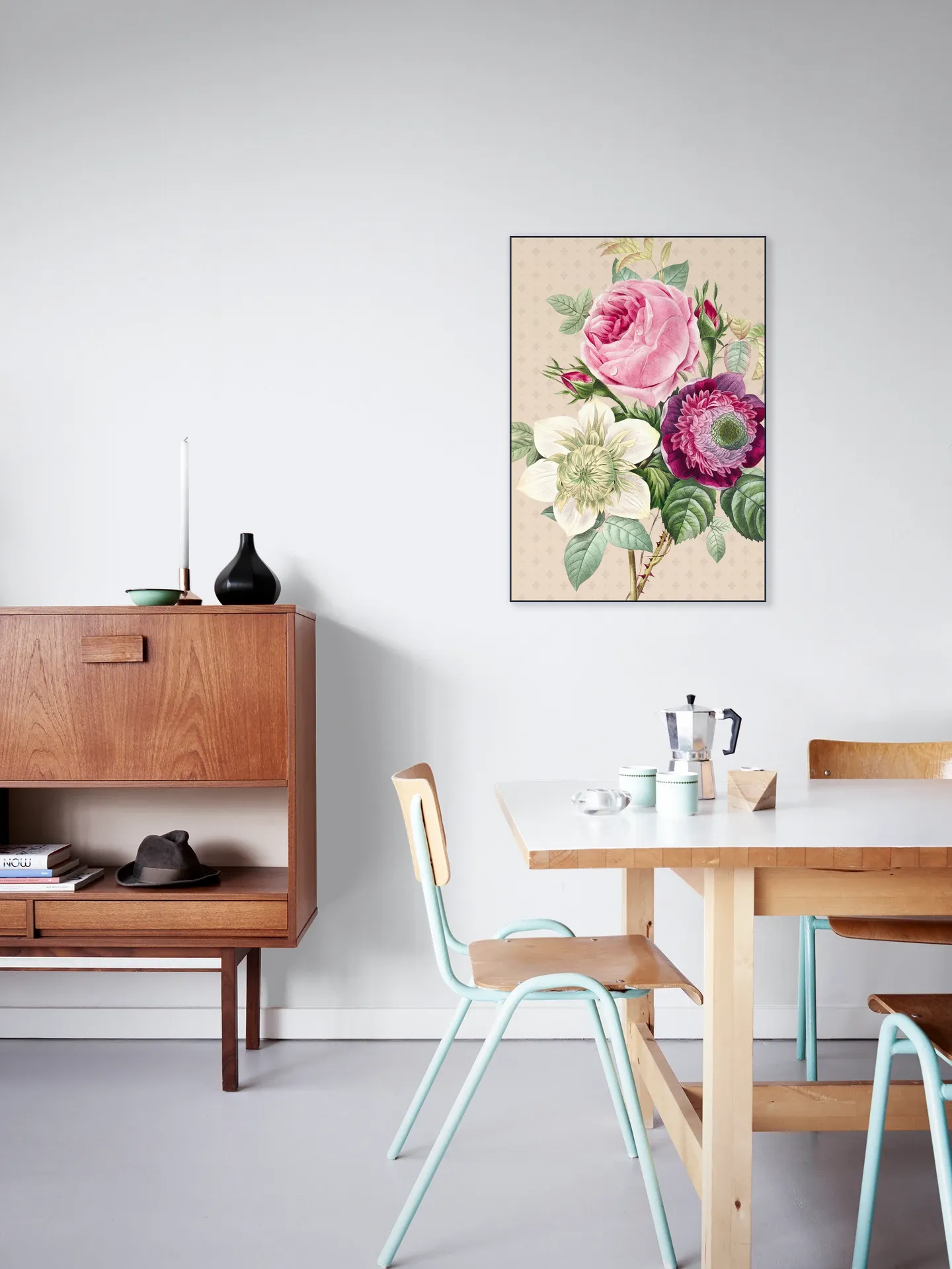 Vintage Redoute Peonies and Roses II