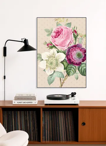 Vintage Redoute Peonies and Roses II