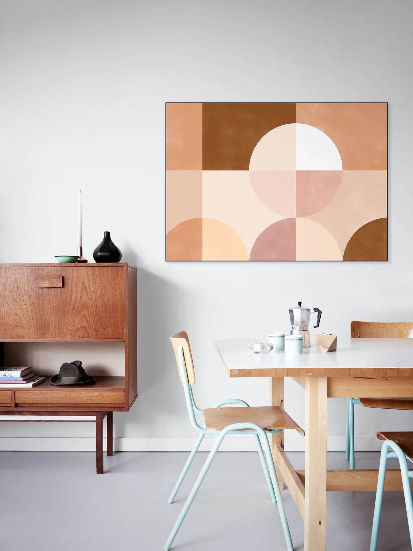 Geometric Circles and Squares in Earthy Tones