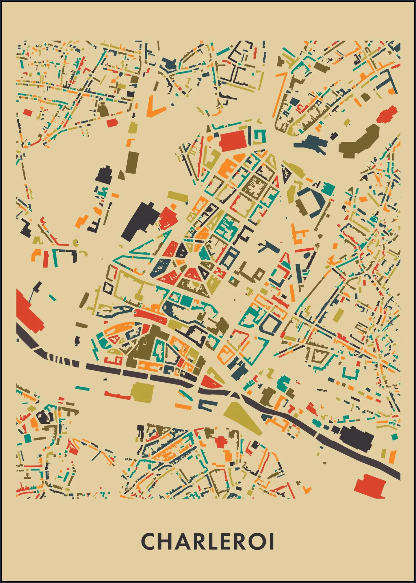 Charleroi Mosaic Map