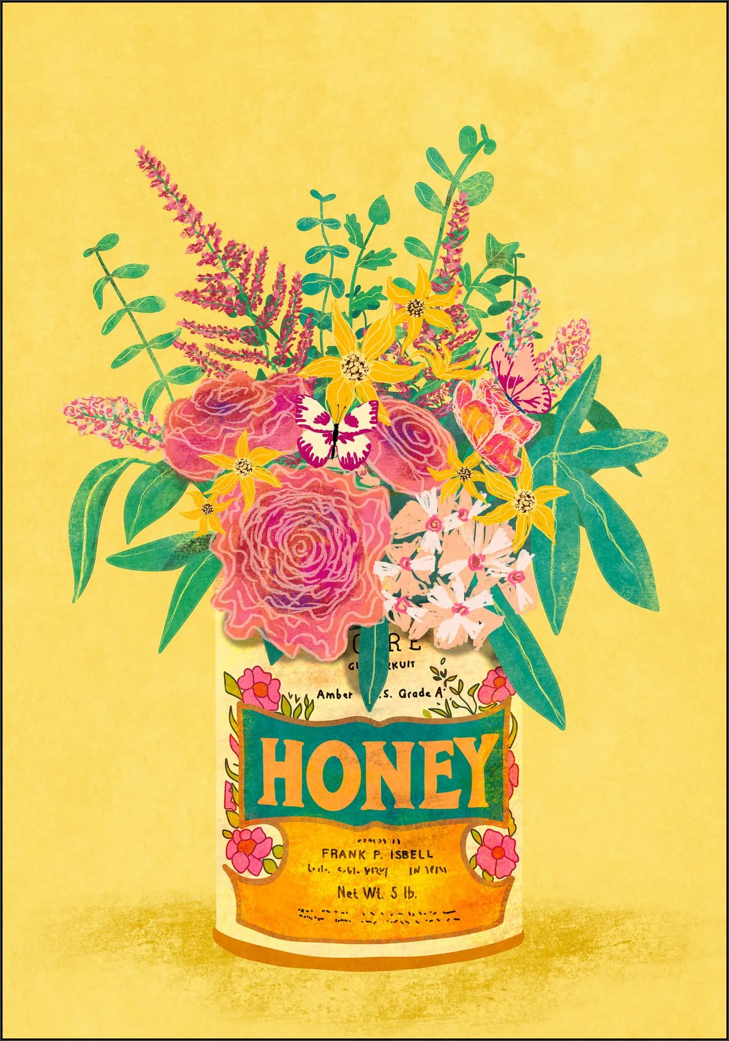 Flower in Honey can