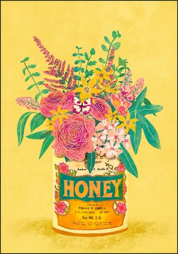 Flower in Honey can
