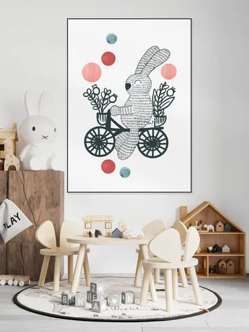 Happy Rabbit on a Bike
